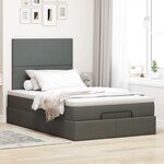 vidaXL Cadre de lit ottoman avec matelas gris foncé 120x200cm tissu