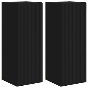 vidaXL Meuble TV mural 2 Pièces Noir 30 x 31 x 80 cm Bois d'ingénierie