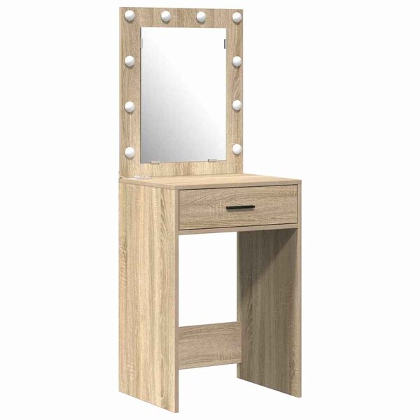 vidaXL Table de Toilette avec tiroir 3 Pièces Marron Bois d'ingénierie