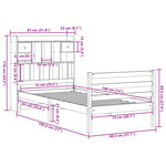 vidaXL Lit bibliothèque sans matelas blanc 75x190cm bois de pin massif