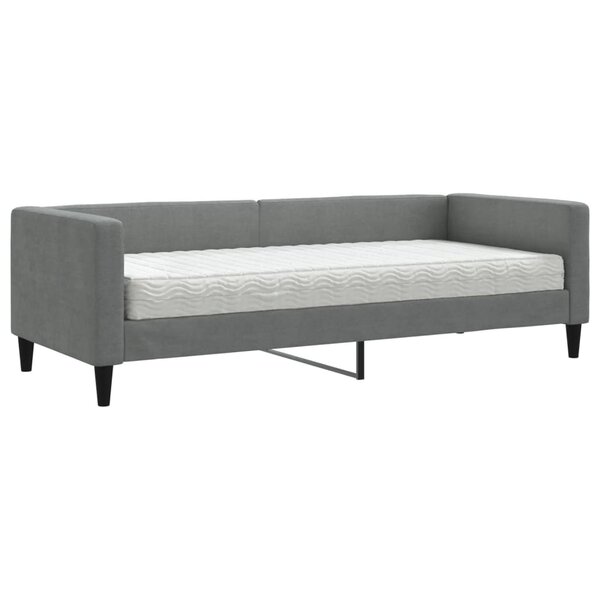 vidaXL Lit de jour avec matelas gris foncé 80x200 cm tissu