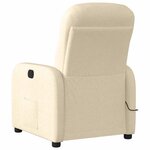 vidaXL Fauteuil inclinable de massage électrique crème tissu