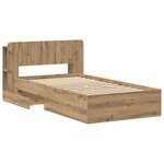 vidaXL Cadre de lit avec rangement Chêne artisanal 90 x 190 cm