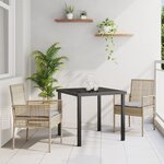 vidaXL Ensemble de salle à manger de jardin 3 pièces avec coussins en rattan poly beige