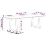 vidaXL Table à manger marron clair bois de chêne massif rectangulaire