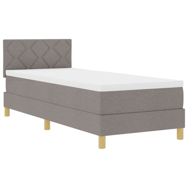 vidaXL Lit à Sommier avec Matelas Taupe 80x200 cm Tissu