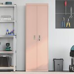 vidaXL Armoire de rangement 2 Pièces Rose 60 x 40 x 180 cm Acier