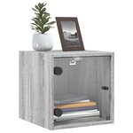 vidaXL Tables de chevet et portes vitrées 2Pièces sonoma gris 35x37x35cm