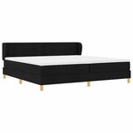 vidaXL Lit à ressorts avec matelas Noir 200 x 200 cm tissu