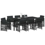 vidaXL Ensemble de salle à manger pour jardin 9 Pièces Noir polyrotin