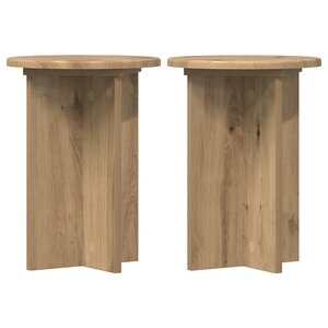 vidaXL Support de Plante 2 pièces Chêne artisanal Ø29 5 x 40 cm