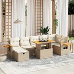 vidaXL Salon de jardin avec coussins 8 Pièces beige résine tressée
