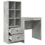 vidaXL Bureau avec rangement 2 Pièces Gris béton 70 x 50 x 76 cm