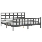 vidaXL Cadre de lit sans matelas gris 200x200 cm bois massif de pin