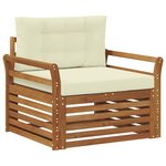 vidaXL Canapé d’extérieur Bois d'acacia massif et polyester