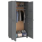 vidaXL Garde-robe HAMAR Gris foncé 89x50x180 cm Bois massif de pin