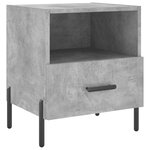 vidaXL Tables de chevet 2Pièces gris béton 40x35x47 5cm bois d’ingénierie