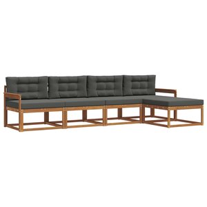 vidaXL Ensemble de canapés d'extérieur 5 pc Naturel et Anthracite