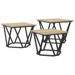 vidaXL Table basse 3 Pièces Chêne Sonoma Bois d'ingénierie et acier