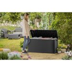 Coffre de jardin résine "Emily" - 270L - 118 x 45 x 57 cm - Gris Anthracite