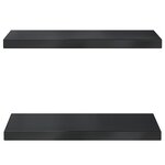 vidaXL Étagères murales 2 Pièces 50x23 5x3 cm noir acier inoxydable