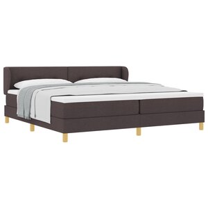 Lit à ressort vidaXL avec matelas marron foncé 200x200 cm en tissu