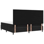 vidaXL Lit à ressort avec matelas noir 200x200 cm en tissu