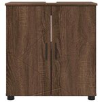 vidaXL Cabinet de salle de bain avec porte Chêne brun 61 x 35 x 64 cm