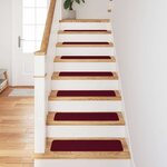 vidaXL Tapis Antidérapants pour Escaliers 15 Pièces Bordeaux 75 x 20 cm