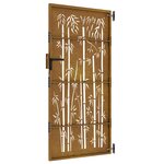 vidaXL Portail de jardin 85x200 cm acier corten design de bambou