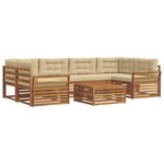 vidaXL Ensemble de canapés d'extérieur 7 Pièces Naturel et Beige