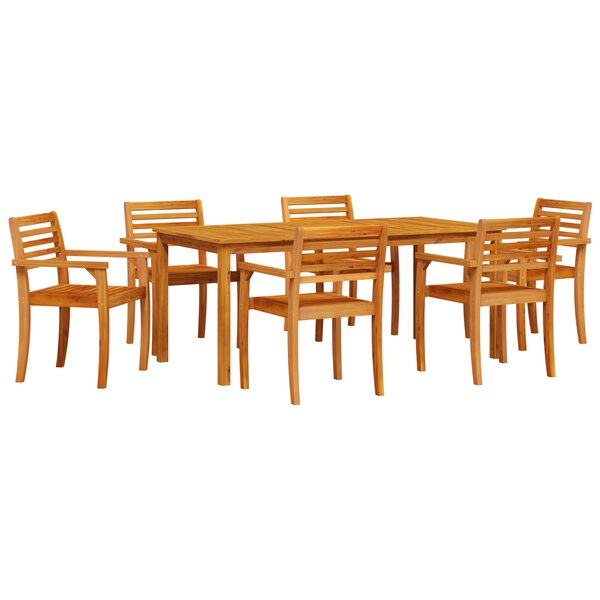 vidaXL Ensemble de salle à manger de jardin en bois d'acacia de 7 pièces