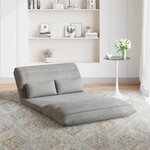 vidaXL Fauteuil de sol ajustable Gris clair Velours