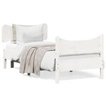 vidaXL Cadre de lit sans matelas blanc 75x190 cm bois de pin massif