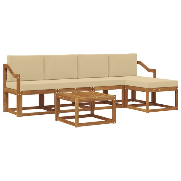 vidaXL Ensemble de canapés d'extérieur 6 Pièces Naturel et Beige