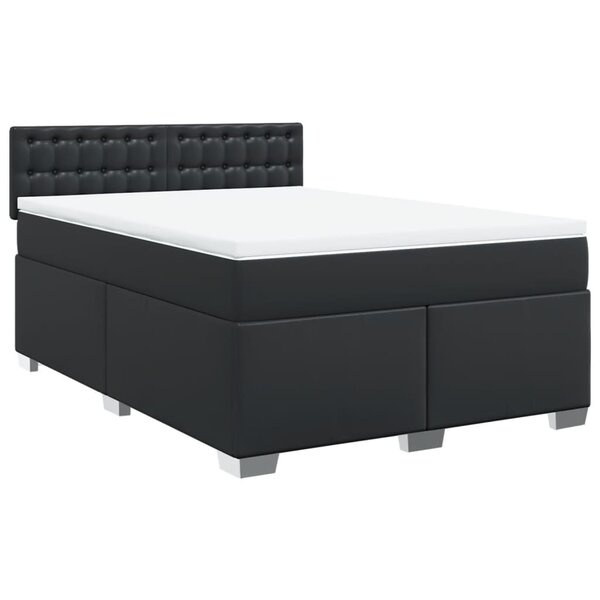 vidaXL Sommier à lattes de lit avec matelas Noir 160x200 cm
