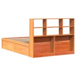 vidaXL Cadre de lit sans matelas cire marron 135x190cm bois pin massif