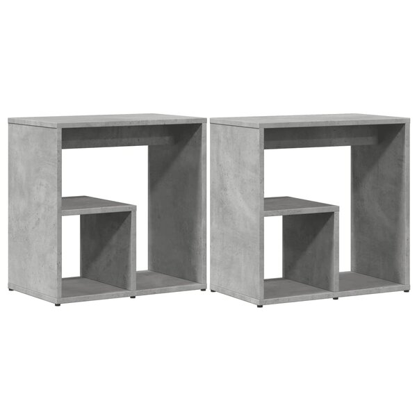 vidaXL Tables d'appoint 2 Pièces gris béton 50x30x50 cm bois d'ingénierie
