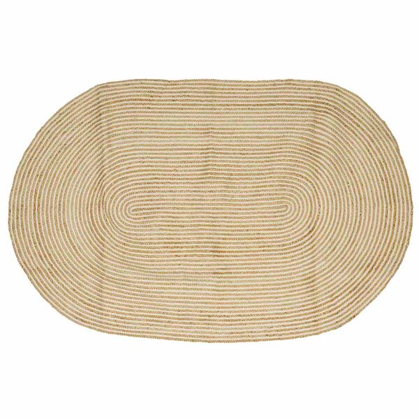 vidaXL Tapis Naturel et Blanc 152 x 245 cm Jute