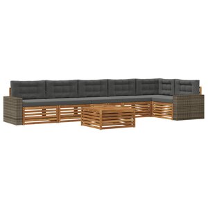 vidaXL Ensemble de canapés d'extérieur 7 Pièces Naturel et Anthracite