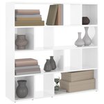 vidaXL Bibliothèque/Séparateur de pièce Blanc brillant 105x24x102 cm