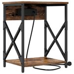 vidaXL Cabinet de chevet avec tiroir 2 Pièces Chêne fumé 41 x 31 x 51 cm