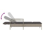 vidaXL Chaise longue et coussin gris clair 63x200x81 cm résine tressée