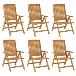 vidaXL Chaises de jardin inclinables lot de 6 bois massif de teck
