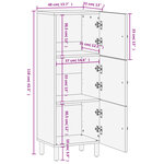 vidaXL Buffet noir 40x33x110 cm bois de manguier massif