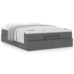 VidaXL Cadre de lit ottoman avec matelas gris foncé 140x200 cm tissu