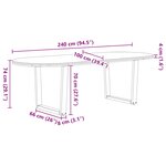 vidaXL Table à manger marron clair bois de chêne massif ovale