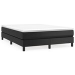 vidaXL Sommier à lattes de lit avec matelas Noir 140x190 cm Similicuir