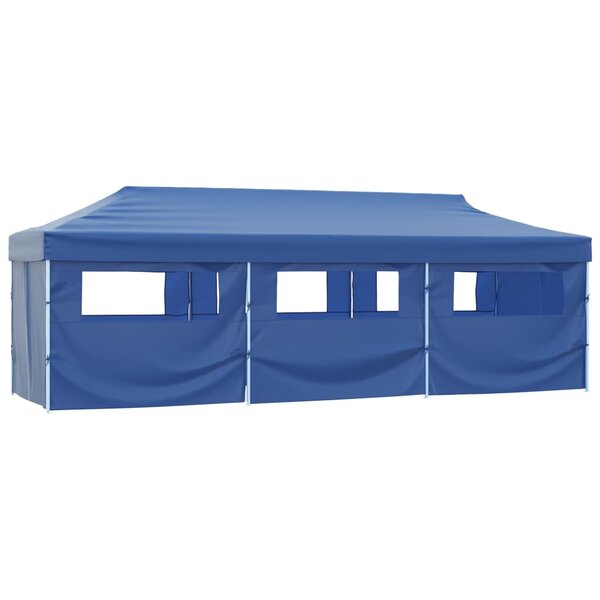 vidaXL Tente de réception pliable avec 8 parois 870x291x315 cm Bleu