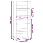 vidaXL Bibliothèque blanc 80x30x189 cm bois d'ingénierie